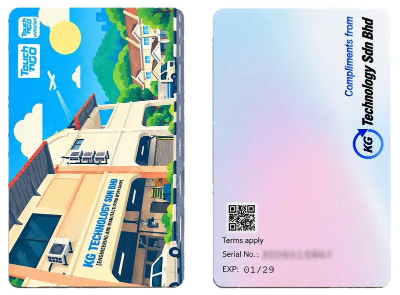 Illustrated card front and branded card back